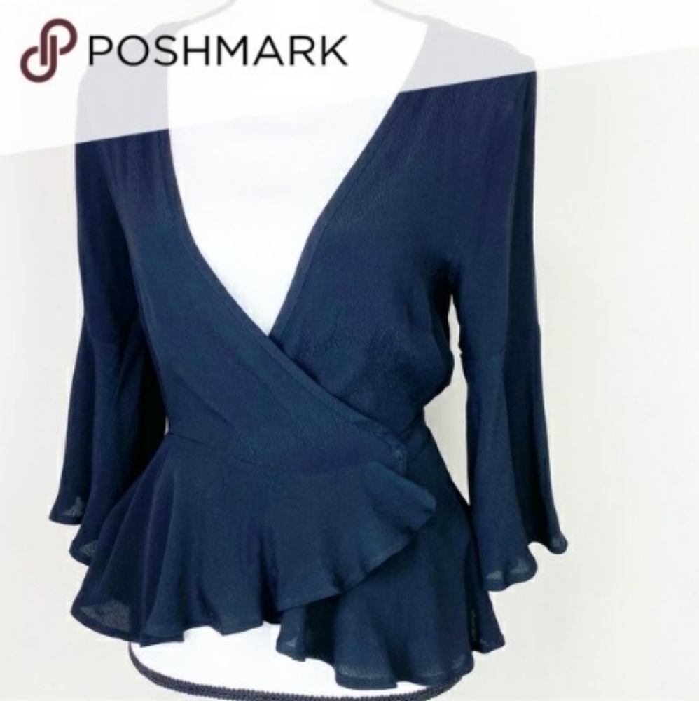 Black Mink Pink wrap top